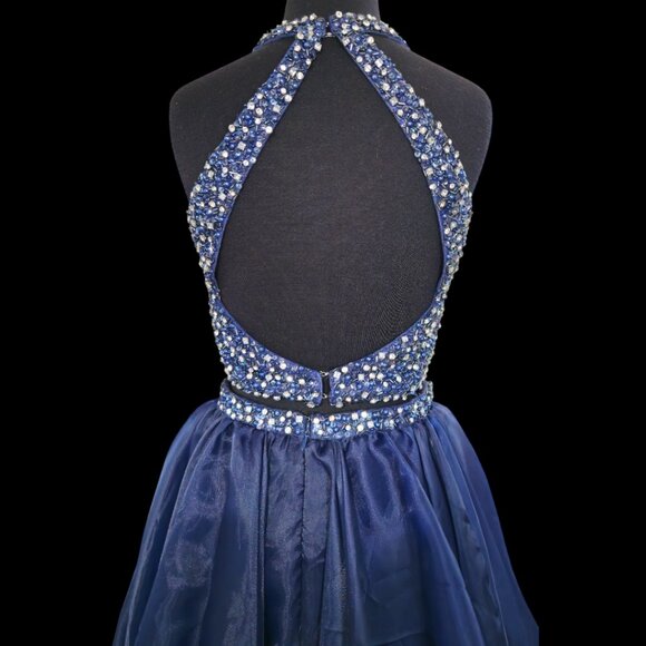 Jovani Navy Embellished Two Piece Prom Ballgown - Picture 4 of 7